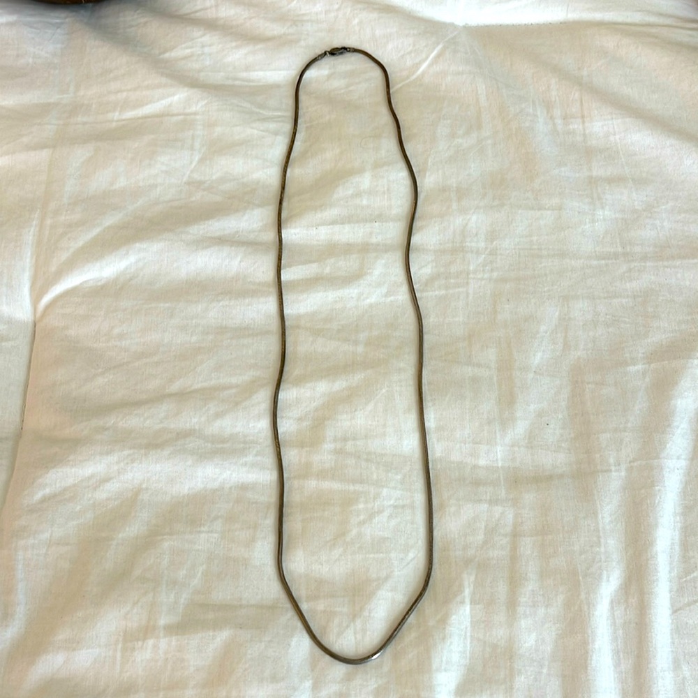 Beautiful sterling silver long rope chain necklace.